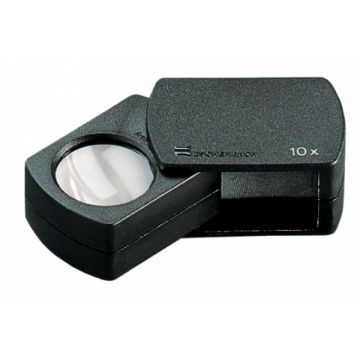 Loupe pliante Eschenbach 10x, aplanétique, boîtier en plastique