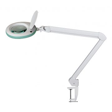 Lumeno #7218 - Lampe-loupe - LED - 3x (8dpt) - Ø127mm - Blanc - pince de table