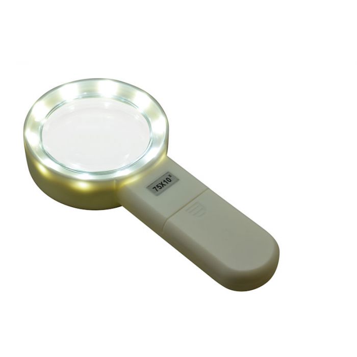 Lampe-loupe, poignée large, 2,5x, 10 LED, dans boîte robuste - KL
