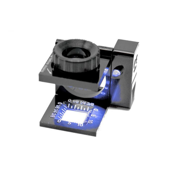 Compte-fils avec LED et Zoom - 10x Ø15mm - Biconvexe